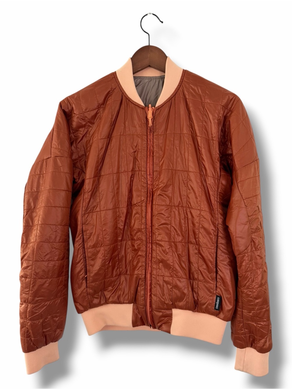 Cotopaxi Taupe/Orange Kusa Reversible Insulated Puffer Bomber Jacket Size Small